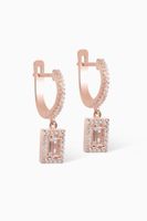 Square Pendant Hoop Earrings - thumbnail