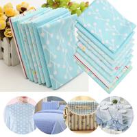 8Pcs Blue Country Style Design Cotton Fabric DIY Household Goods Patchwork Handcraft Sewing Cloth - thumbnail