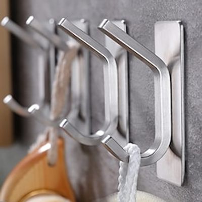 Towel Hook Self Adhesive Hooks Stainless Steel for Bathroom Hooks  Robe Coat Hook Lightinthebox
