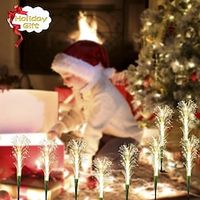 2pcs Solar Fiber Reed Lawn Light Outdoor Solar Waterproof Wall Light Garden Fence Yard Porch Landscape Decoration miniinthebox - thumbnail