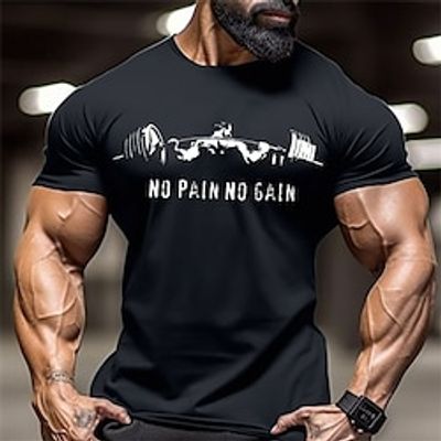 Muscle Black White Red T shirt Tee Men's Graphic Cotton Blend Shirt Sports Classic Shirt Short Sleeve Comfortable Tee Sports Outdoor Holiday Summer Fashion Designer Clothing S M L XL XXL XXXL Lightinthebox