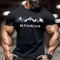 Muscle Black White Red T shirt Tee Men's Graphic Cotton Blend Shirt Sports Classic Shirt Short Sleeve Comfortable Tee Sports Outdoor Holiday Summer Fashion Designer Clothing S M L XL XXL XXXL Lightinthebox - thumbnail