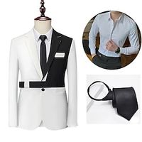 Retro Vintage Roaring 20s 1920s Outfits Suits  Blazers The Great Gatsby Gentleman Men's Cosplay Costume Masquerade Party Party  Evening Coat miniinthebox - thumbnail