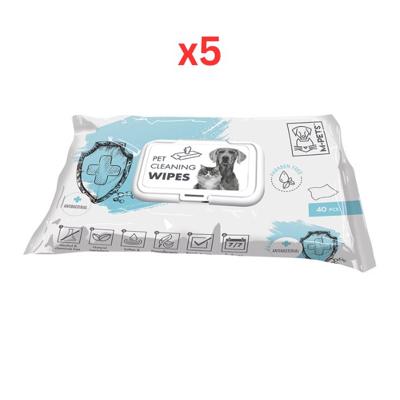 M-Pets Pet Cleaning Wipes Anti-Bacterial 40pcs (Pack of 5) M-Pets Pet Cleaning Wipes Anti-Bacterial 40pcs (Pack of 5)