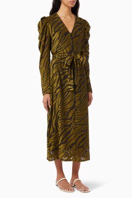 Animal Print Midi Dress in Viscose Blend Animal Print Midi Dress in Viscose Blend