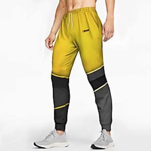 21Grams Men's Sweatpants Joggers Jogger Pants Athletic Bottoms Drawstring Winter Fitness Gym Workout Running Training Exercise Breathable Soft Sweat wicking Sport Graffiti Yellow  Micro-elastic Lightinthebox