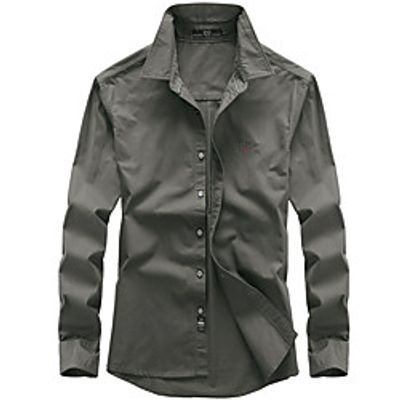 Men's Hiking Shirt  Button Down Shirts Fishing Shirt Long Sleeve Jacket Shirt Top Outdoor Quick Dry Lightweight Breathable Sweat wicking Autumn  Fall Spring Summer Black khaki Army Green Fishing Lightinthebox