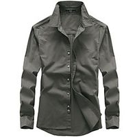 Men's Hiking Shirt  Button Down Shirts Fishing Shirt Long Sleeve Jacket Shirt Top Outdoor Quick Dry Lightweight Breathable Sweat wicking Autumn  Fall Spring Summer Black khaki Army Green Fishing Lightinthebox - thumbnail