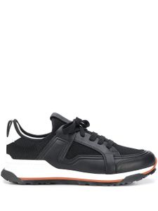 Ermenegildo Zegna leather-panel low-top trainers - Black