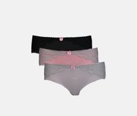 Womens 3 Pieces Invisible Lines Panty  Mauve/Grey/Black - thumbnail