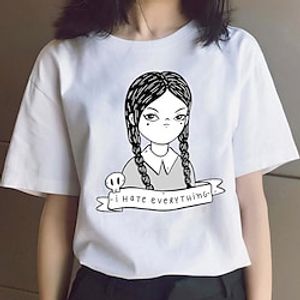 Wednesday Addams Addams family Wednesday T-shirt Anime Cartoon Anime Classic Street Style T-shirt For Men's Women's Unisex Adults' Hot Stamping 100% Polyester Casual Daily miniinthebox