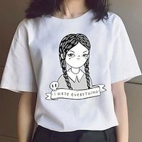 Wednesday Addams Addams family Wednesday T-shirt Anime Cartoon Anime Classic Street Style T-shirt For Men's Women's Unisex Adults' Hot Stamping 100% Polyester Casual Daily miniinthebox - thumbnail