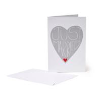 Legami Large Greeting Card - Just Married - Heart (11.5 x 17 cm)