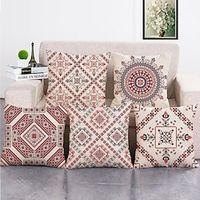 Aztec Double Side Cushion Cover 5PC Soft Decorative Square Cushion Case Pillowcase for Bedroom Livingroom Sofa Couch Chair Superior Quality Machine Washable miniinthebox - thumbnail