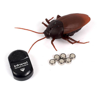 Simulation Infrared RC Remote Control Scary Creepy Insect Cockroach Toys Black
