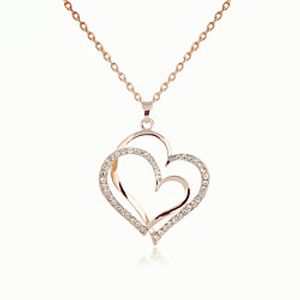 Women's Pendant Necklace Charm Necklace Heart Precious Fashion Zircon Rose Gold Plated Alloy Rose Gold 45 cm Necklace Jewelry 1pc For Christmas Halloween Party Evening Street Gift miniinthebox