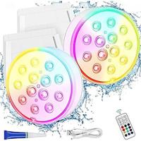 Rechargeable Pool Lights Bright Submersible LED Lights, Beautiful RGB Under Water Lights for Swimming Pool, Hot Tub, Spa Lightinthebox