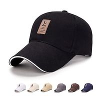 Men's Unisex Baseball Cap Trucker Hat Black White Polyester Travel Beach Outdoor Vacation Plain Adjustable Sunscreen Breathable Fashion miniinthebox - thumbnail