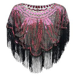 Retro Vintage Roaring 20s 1920s Party Costume Shawls The Great Gatsby Charleston Women's Sequins Tassel Fringe Christmas Wedding Wedding Guest Event / Party Shawl Lightinthebox