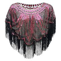 Retro Vintage Roaring 20s 1920s Party Costume Shawls The Great Gatsby Charleston Women's Sequins Tassel Fringe Christmas Wedding Wedding Guest Event / Party Shawl Lightinthebox