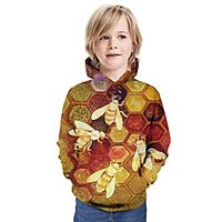 Kids Boys' Hoodie  Sweatshirt Long Sleeve Graphic Animal Unisex Print Brown Children Tops Summer Active Christmas Regular Fit 3-13 Years miniinthebox - thumbnail