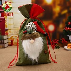 Christmas Wine Bottle Bags Cover, Cute Red Wine Bottle Decorations Bag, Cartoon Christmas Decoration Wine Gift Felt Bag For Hotel Kitchen Table Decoration Lightinthebox