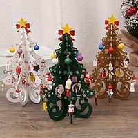 Wooden Christmas Tree Christmas Decorations With Six Tree Straps And A Set Of Christmas Atmosphere Decorations Lightinthebox - thumbnail