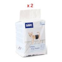 Savic Male Nappy Disposable Dog Diapers 12pcs - Medium Pack Of 2