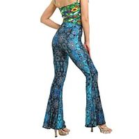 Women's Fashion Flare Chinos Wide Leg Print Full Length Pants Casual Weekend Stretchy Flower  Floral Stripe Comfort Mid Waist Blue White Dark Blue Red Yellow S L XXL Lightinthebox - thumbnail