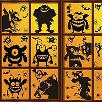 Halloween Window Clings 10 Sheets Window Stickers for Glass Windows Scary Black Monster with Small Bats Spiders Ghost Decals for Indoor Outdoor Halloween Party Decoration miniinthebox - thumbnail