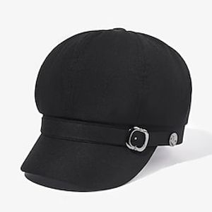 Metal Buckle Decor Retro Vintage Thermal Stylish Beret Hat Outdoor Casual Versatile Keep Warm Hat For Women Party Lightinthebox
