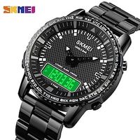 SKMEI 3 Time Chrono Quartz Watch Mens LED Light Digital Wristwatches Calendar Stopwatch Sport Watches miniinthebox - thumbnail