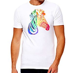 Men's Unisex Tee T shirt Hot Stamping Graphic Prints Horse Plus Size Print Short Sleeve Casual Tops Cotton Basic Designer Big and Tall White Lightinthebox