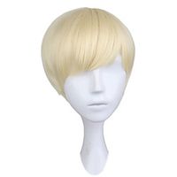 Korte Rechte Cosplay Mannen Boy Party Blonde 30 Cm Synthetisch Haar Pruiken miniinthebox - thumbnail