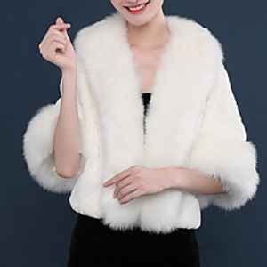 Long Sleeve Shawls Faux Fur Wedding Women's Wrap With Solid miniinthebox