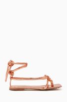 Flat Sandals in Laminated Goatskin Flat Sandals in Laminated Goatskin