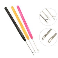 10Pcs Hair Crochet Hook Needles Stainless Steel Plastic Handle For Hairs Extension