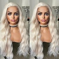 Synthetic Lace Wig Deep Wave Style 16-26 inch Blonde Middle Part 13x4 Lace Front Wig All Wig Platinum Blonde Lightinthebox