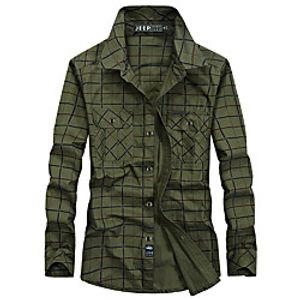 Men's Hiking Shirt  Button Down Shirts Fishing Shirt Military Tactical Shirt Long Sleeve Jacket Shirt Top Outdoor Quick Dry Lightweight Breathable Sweat wicking Autumn  Fall Spring Summer Blue Lightinthebox