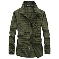 Men's Hiking Shirt  Button Down Shirts Fishing Shirt Military Tactical Shirt Long Sleeve Jacket Shirt Top Outdoor Quick Dry Lightweight Breathable Sweat wicking Autumn  Fall Spring Summer Blue Lightinthebox - thumbnail