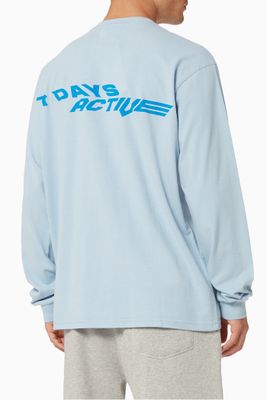 Graphic Logo Print Long Sleeve T-shirt in Organic Cotton Jersey Graphic Logo Print Long Sleeve T-shirt in Organic Cotton Jersey