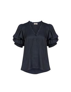 Short-Sleeve Wrap Blouse