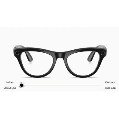 Ray-Ban Meta Skyler Shiny Black Transitions Cerulean Blue - 4010- 52