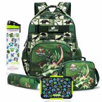 Eazy Kids Back To School Combo Set Of 5 Dinosaur - Black Green