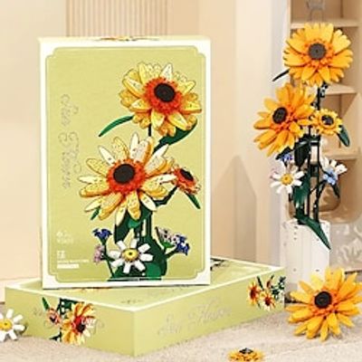 821pcs Sunflower Bouquet Puzzle Model Building Blocks Gifts For Girls mother day for her Lightinthebox