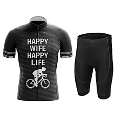21Grams Men's Short Sleeve Cycling Jersey with Shorts Summer Spandex Black Bike Quick Dry Moisture Wicking Sports Graphic Mountain Bike MTB Road Bike Cycling Clothing Apparel  Stretchy  Athletic Lightinthebox
