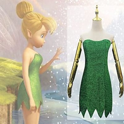 Tinker Bell Princess Fairytale Dress Flower Girl Dress Tulle Dresses Women's Movie Cosplay Cosplay Green Dress Halloween Masquerade Polyester Lightinthebox