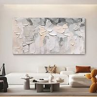 Hand painted Beige Abstract Pastel Painting Gray Contemporary Art Large Abstract Pink Painting Beige Gray Textured painting Wall Art picture For Living Room Decor Lightinthebox