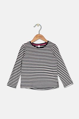 Toddler Girls Striped Long Sleeve Tee  Navy/Iovry