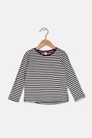 Toddler Girls Striped Long Sleeve Tee  Navy/Iovry - thumbnail